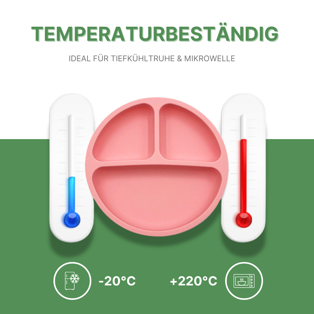 6-teiliges Silikon-Geschirrset – Stressfreies Essenlernen für dich & dein Kind